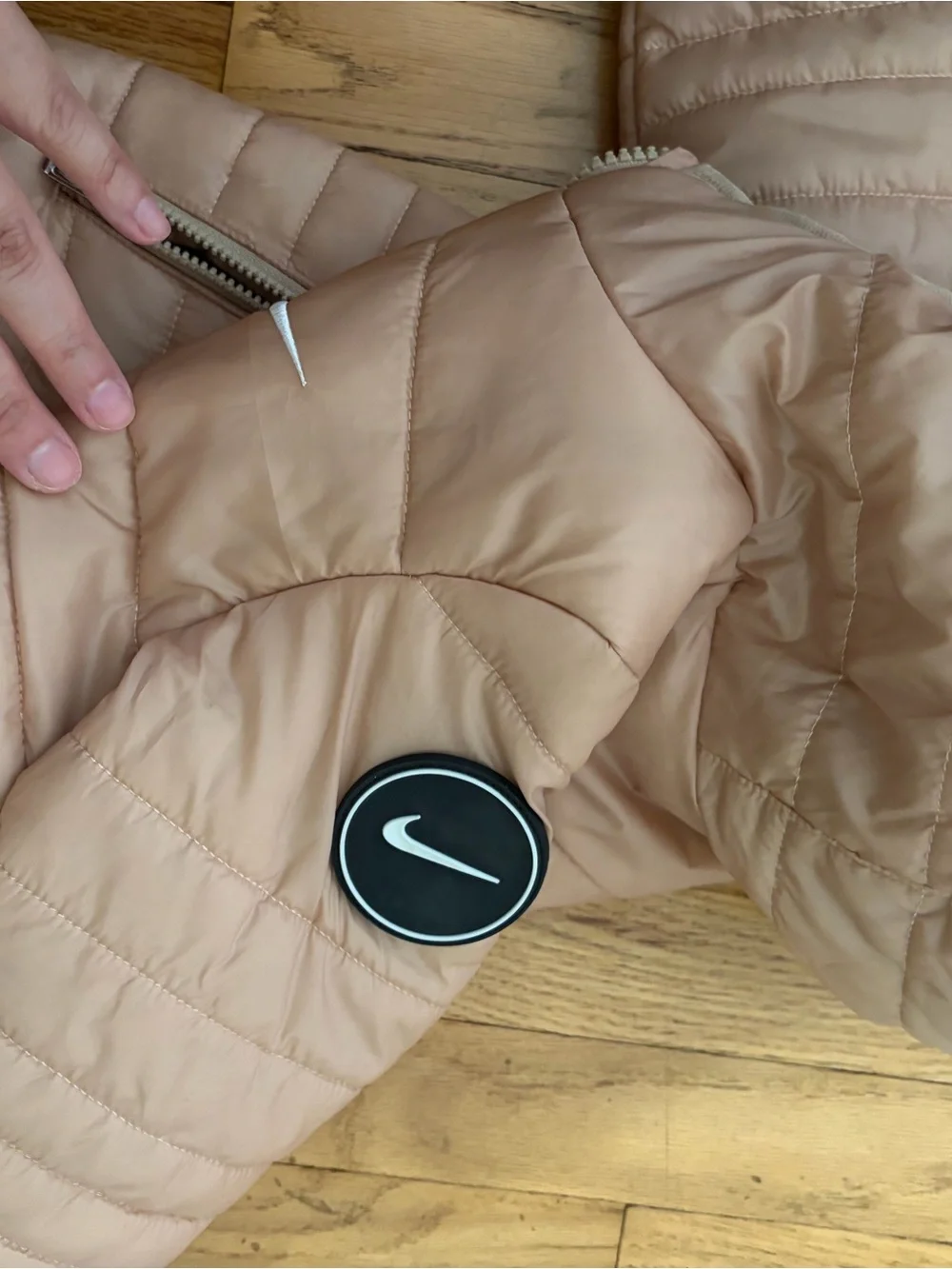 Nike Kids' Pink Hooded Puffer Jacket
